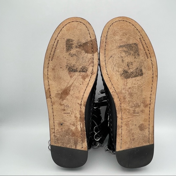 ✨🎉HP🎉✨ ALEXANDER WANG ‘Montana’ Black Leather Moccasin Fringe Boots | 38.5/8.5 - Picture 12 of 15